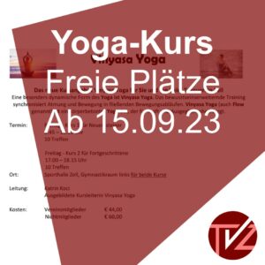 Read more about the article Yoga-Kurs: freie Plätze ab 15.09.23