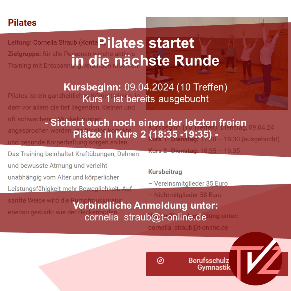 Read more about the article Neue Pilates-Termine ab 09.04.2024